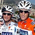 Frank and Andy Schleck during the second stage of the Tour de France 2009